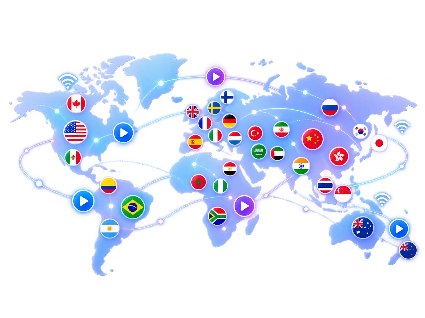 IPTV Lux international channel world map with Canada highlighted